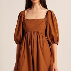 Abercrombie & Fitch Rust Orange Puff Sleeve Romper